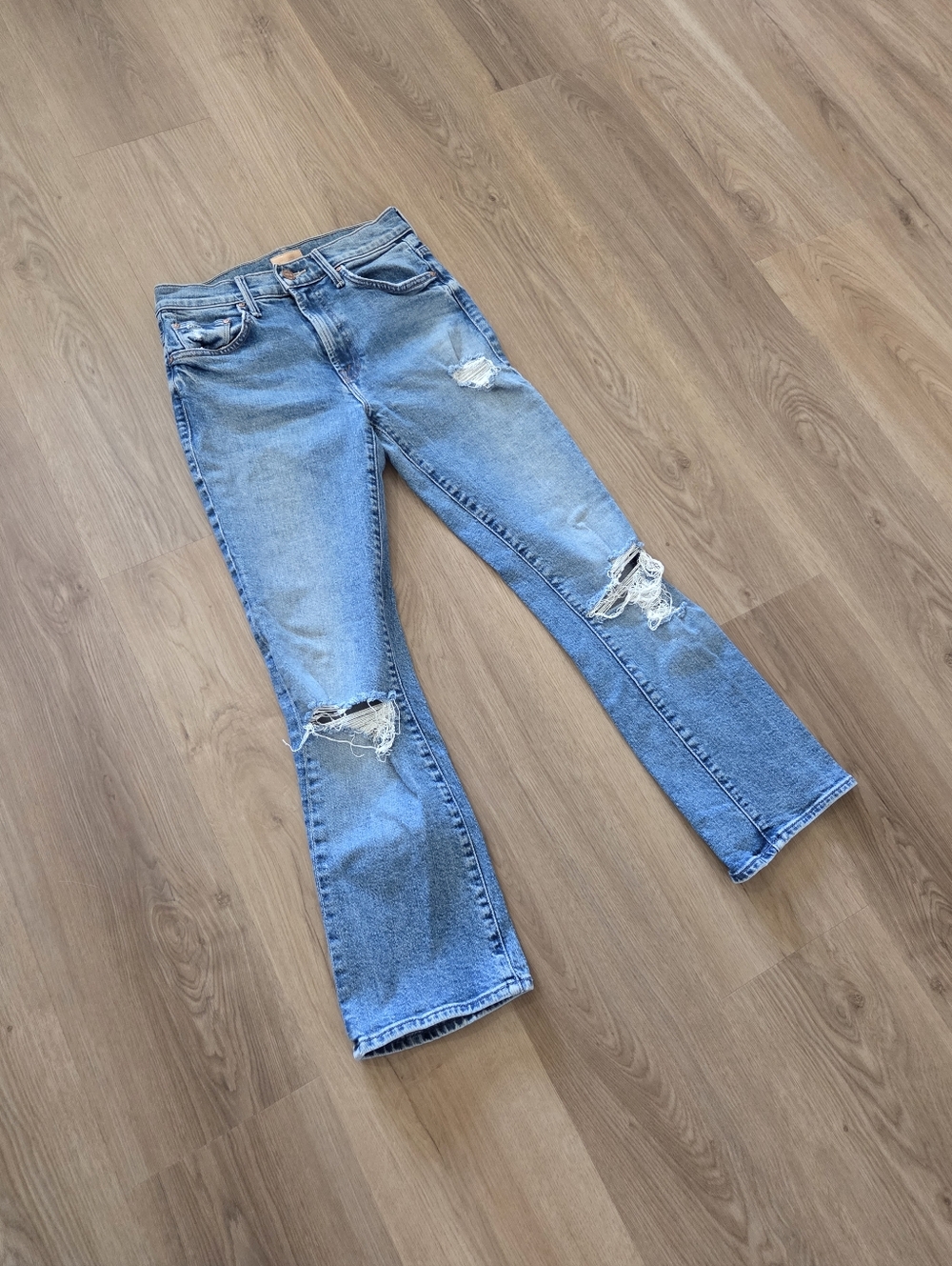 Mother Wmns The Insider Ankle Distressed Jeans 25 Hipster Festival Casual Boho - Picture 3 of 12